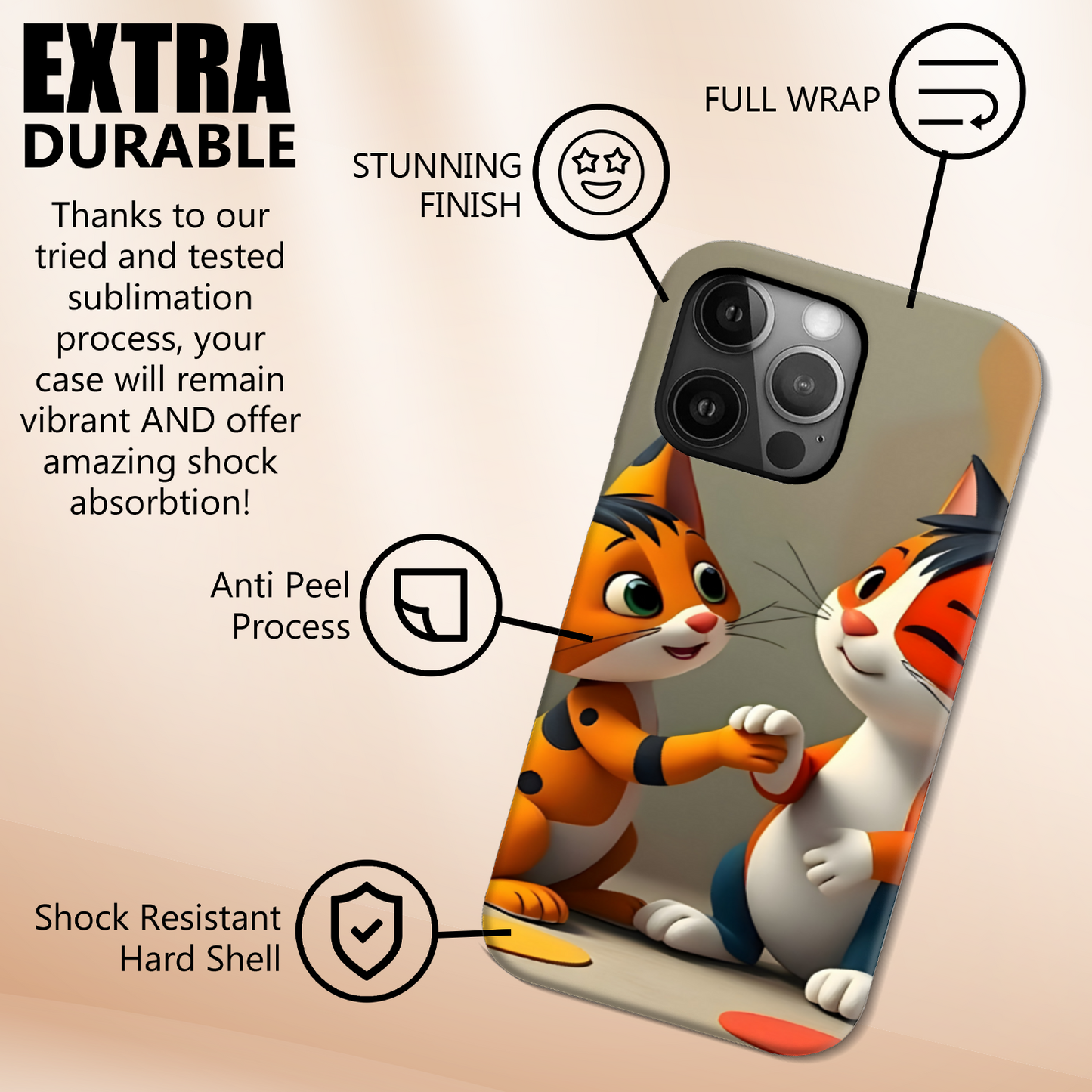 Cat 4, Tough Phone Case, Full Wrap Technology, Crafted From Premium Polycarbonate, Unique Image...