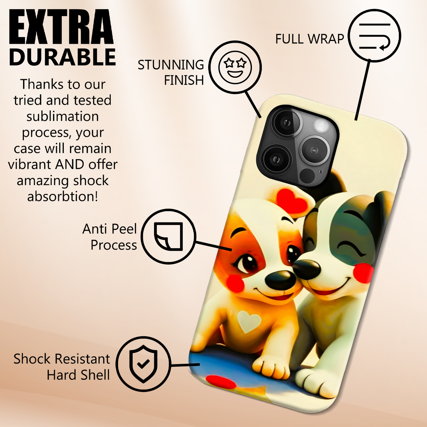 Dogs 2, Tough Phone Case, Full Wrap Technology, Crafted From Premium Polycarbonate, Unique Image...