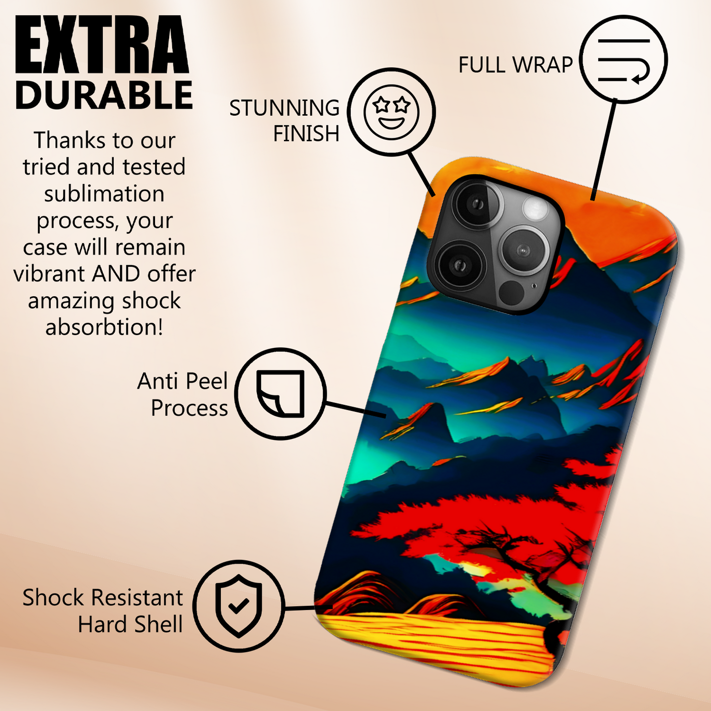 Chinese Art 3, Tough Phone Case, Full Wrap Technology, Crafted From Premium Polycarbonate, Unique Image...