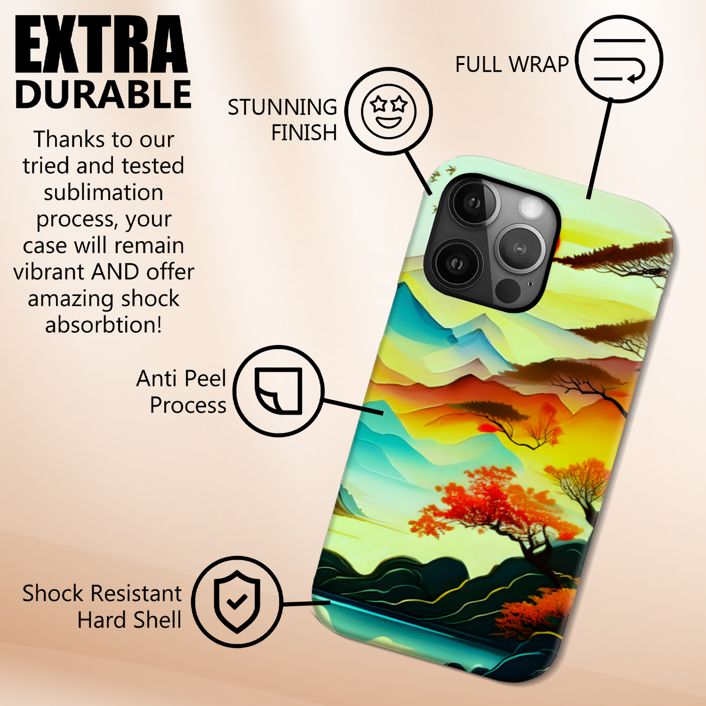 Chinese Art 4, Tough Phone Case, Full Wrap Technology, Crafted From Premium Polycarbonate, Unique Image...