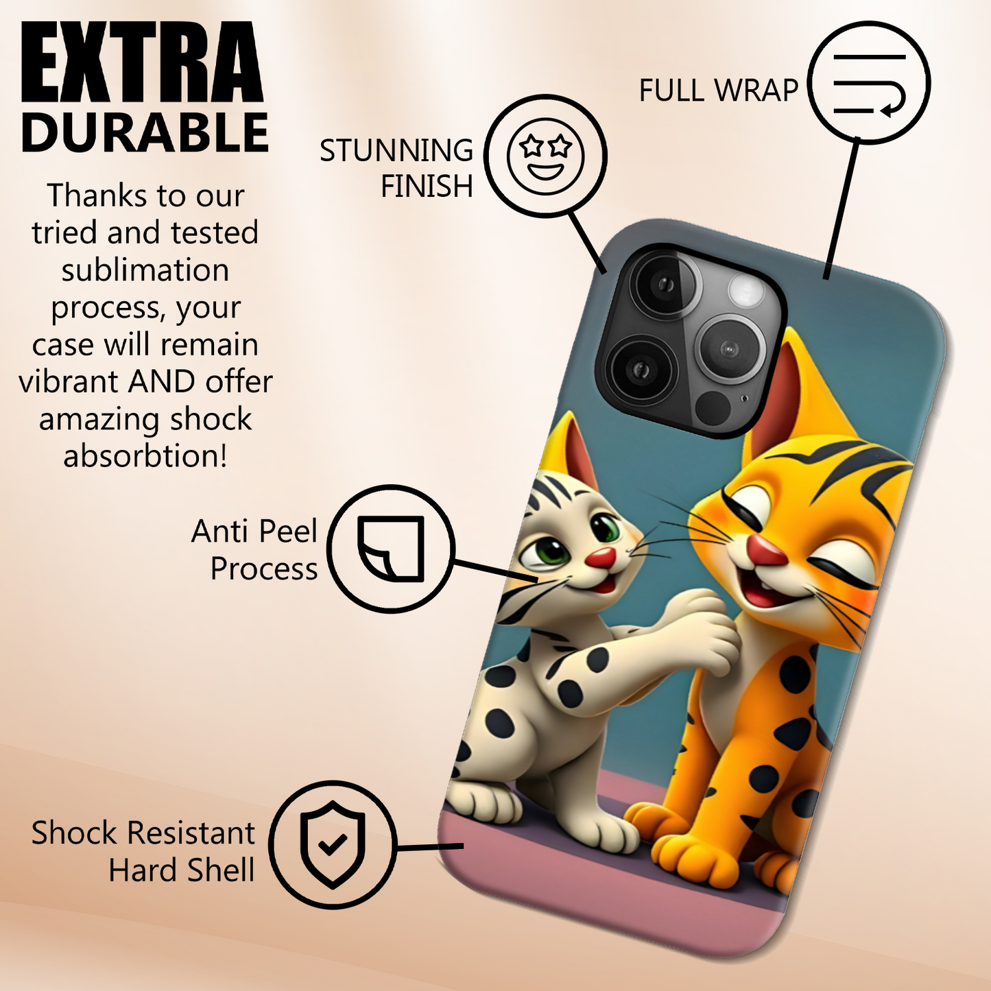 Cats 1, MagSafe Tough iPhone Case, Full Wrap Technology, Crafted From Premium Polycarbonate...