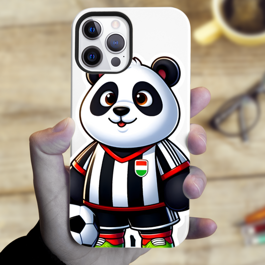 Footballing Panda 1, Magsafe Tough iPhone Case, Full Wrap Technology, Crafted From Premium Polycarbonate, Unique Image...