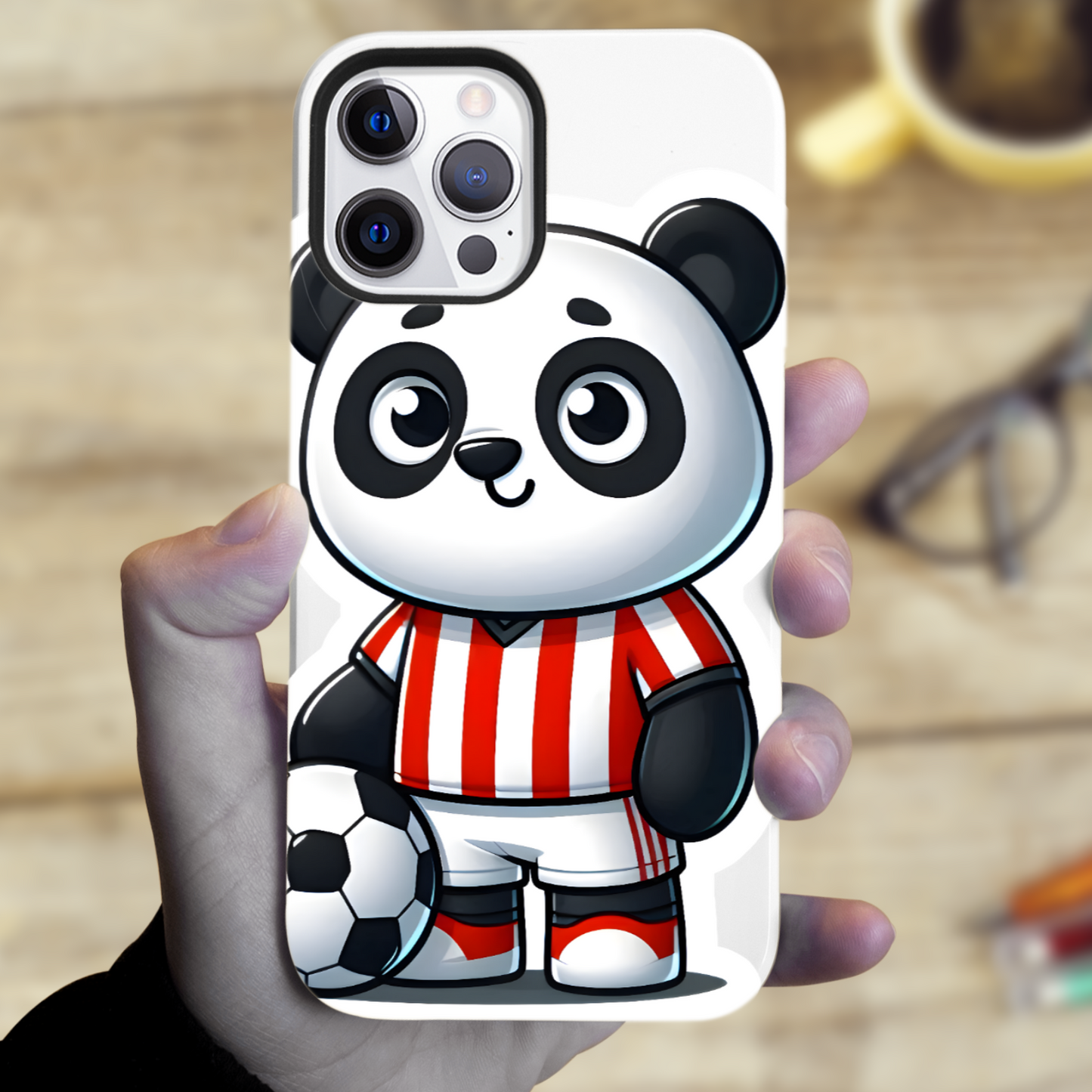 Footballing Panda 4, Magsafe Tough iPhone Case, Full Wrap Technology, Crafted From Premium Polycarbonate, Unique Image...