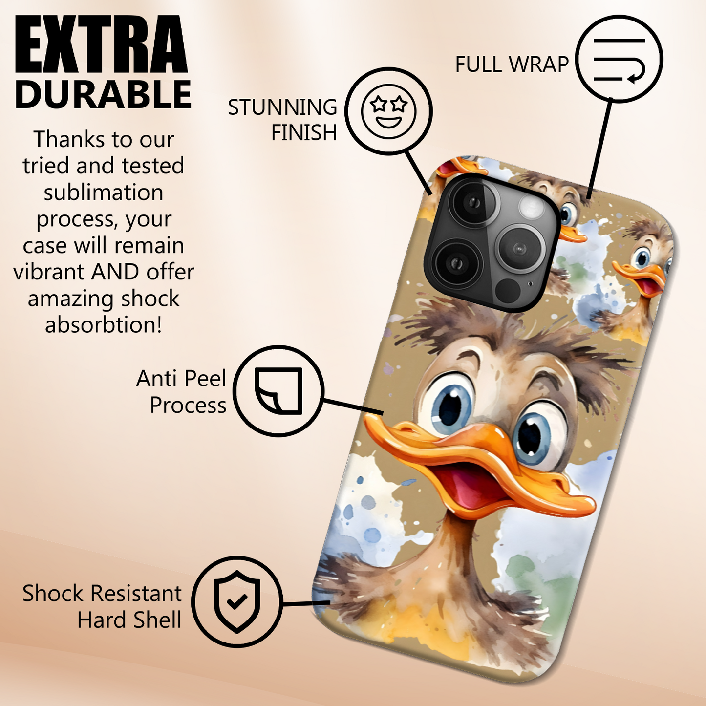 Funky Birds B3, Magsafe Tough iPhone Case, Full Wrap Technology, Crafted From Premium Polycarbonate, Unique Image...