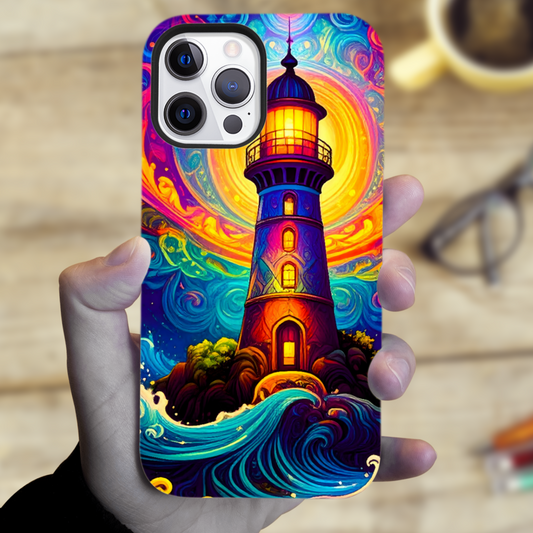 Fantasy Lighthouse M1, Magsafe Tough Phone Case, Full Wrap Technology, Crafted From Premium Polycarbonate, Unique Image...