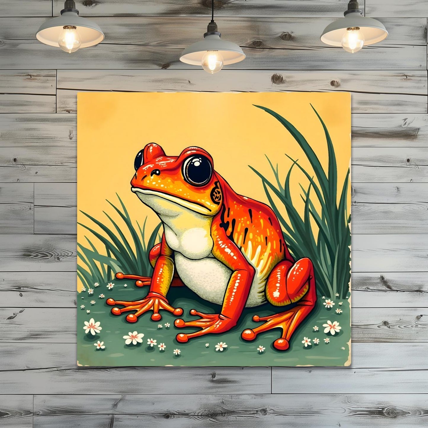 Frog Print No.F4, Printed On Steel, Unique Image, High Quality, Unique Wall Art, Vivid Colours, Perfect Gift, Art Is A Gift For A Lifetime