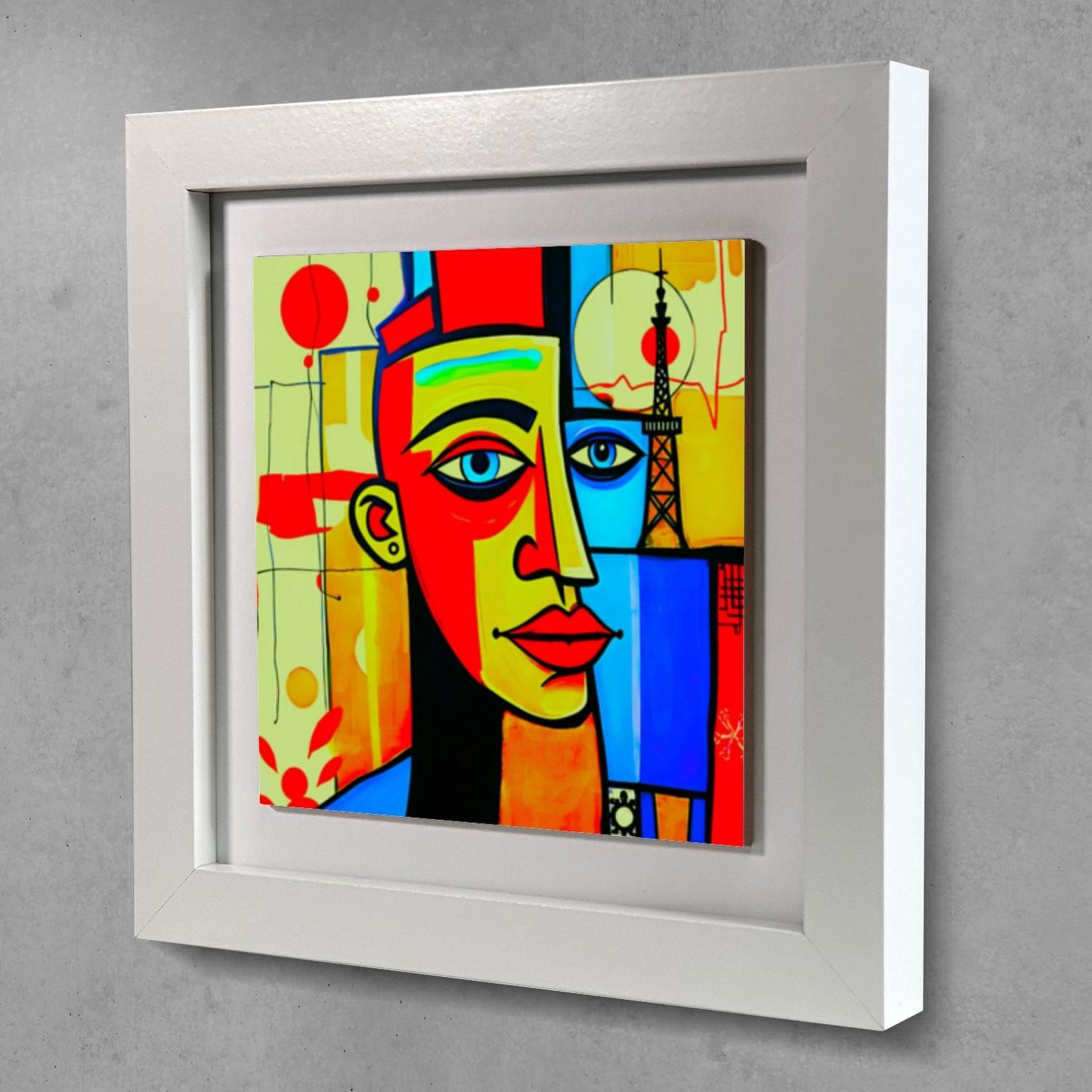 Abstract Man 1, Ceramic Artwork, Framed In Black Or White, Unique Gift Idea, Ready To Hang Or Freestanding...