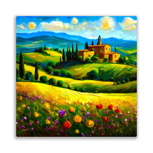 Italian Countryside No3, Printed On Steel, Unique Image, Original Print, Highly Detailed, Vibrant Colours, A Gift That Lasts Forever