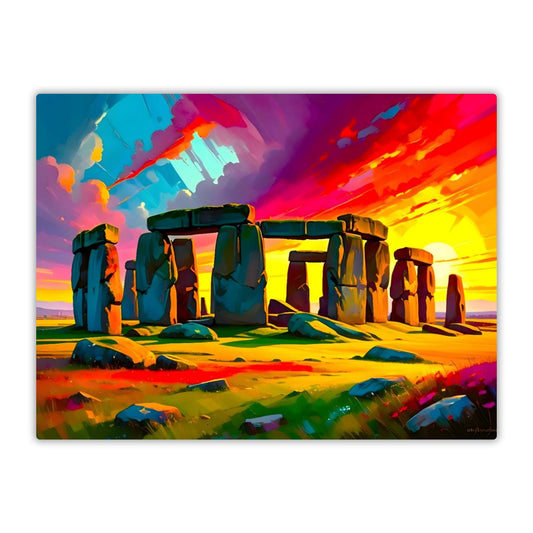 Stonehenge No.SH3, Printed On Steel, Unique Gifts, Highly Detailed, Vivid Colours, Original Print, A Gift That Lasts Forever.