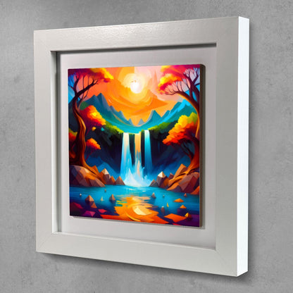 Modern Waterfall WF4, Ceramic Art, Highly Detailed Wall Art, Vivid Colours, Unique Gift Idea, Ready To Hang, A Gift For A Lifetime...