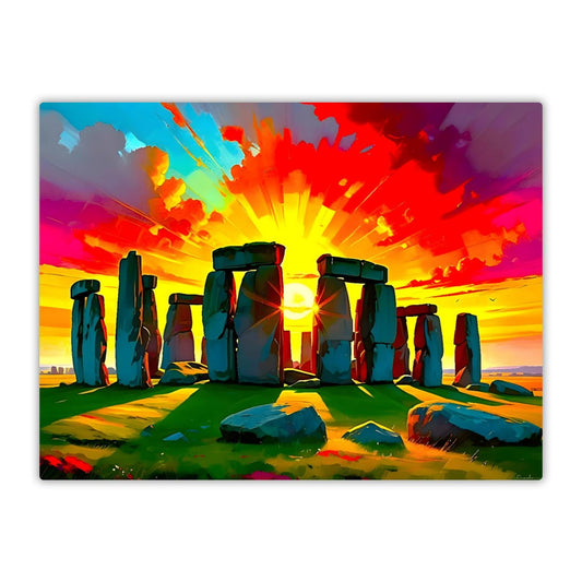 Stonehenge No.SH2, Printed On Steel, Unique Gift, Highly Detailed, Vivid Colours, Original Print, A Gift That Lasts Forever.