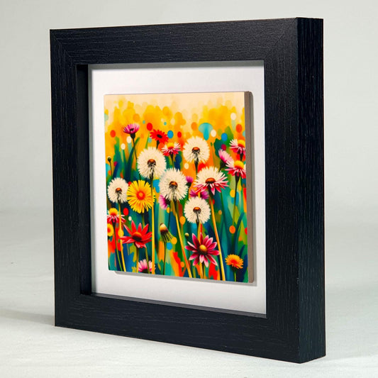 Wildflowers No.1, Ceramic Artwork, Framed In Black Or White, Unique Gift Idea, Ready To Hang Or Freestanding...