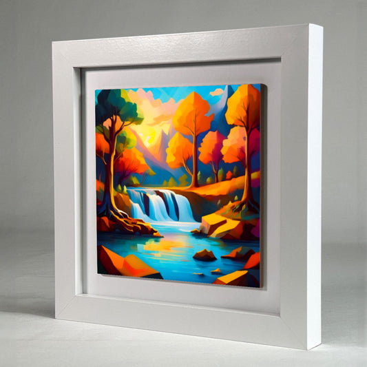Modern Waterfall WF3, Ceramic Art, Highly Detailed Wall Art, Vivid Colours, Unique Gift Idea, Ready To Hang, A Gift For A Lifetime..