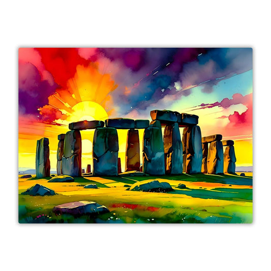 Stonehenge No.SH4, Printed On Steel, Unique Gifts, Highly Detailed, Vivid Colours, Original Print, A Gift That Lasts Forever.