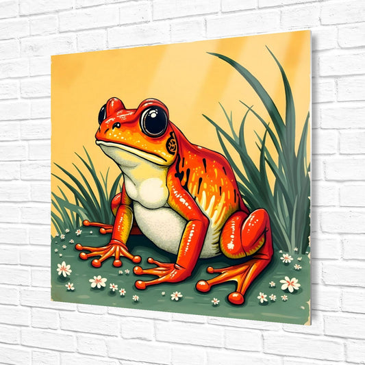 Frog Print No.F4, Printed On Steel, Unique Image, High Quality, Unique Wall Art, Vivid Colours, Perfect Gift, Art Is A Gift For A Lifetime