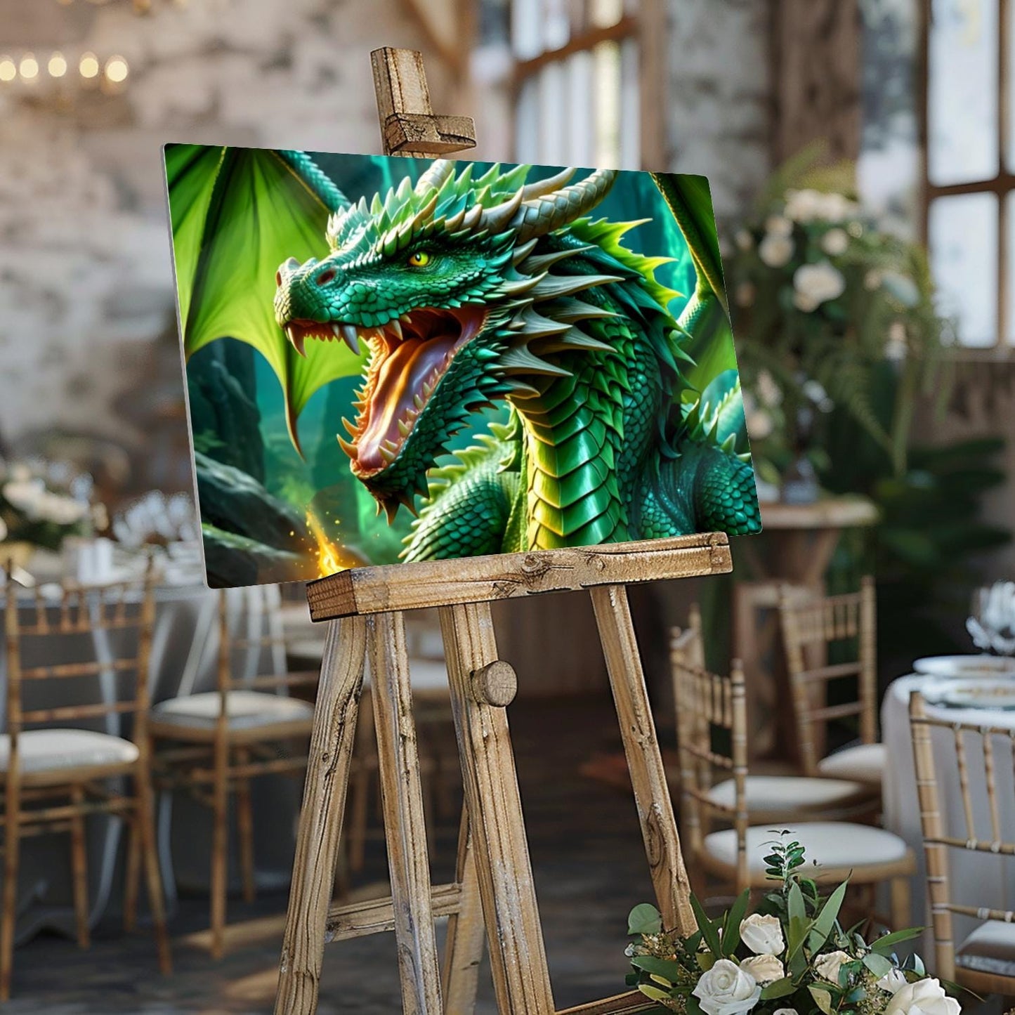 Green Dragon, Printed On Gloss Aluminium To Enhance Colours And Detail, Unique Wall Print, A Gift For A Lifetime...