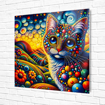 Abstract Cat 3, Printed On Gloss Aluminium To Enhance Colour And Detail, A Unique Gift That Will Lasts Forever...