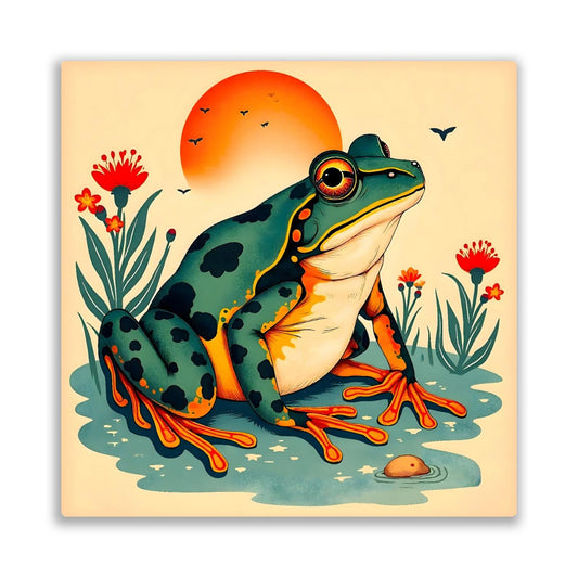 Frog Print No.F3, Printed On Steel, Unique Image, Perfect Gift, High Quality, Vivid Colours, Unique Wall Art, Art Is A Gift For A Lifetime.