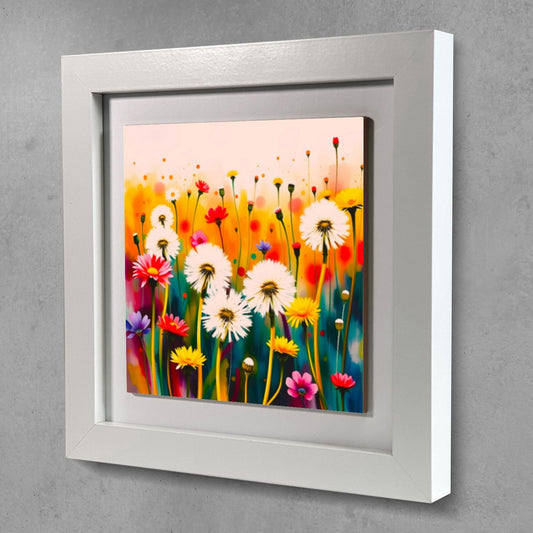 Wildflowers No.W4, Ceramic Artwork, Framed In Black Or White, Unique Gift Idea, Ready To Hang Or Freestanding...