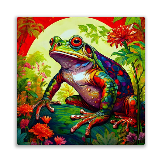 Frog Print No.F2, Printed On Steel, Unique Image, Perfect Gift, Unique Wall Art, Vivid Colours,Art Is A Gift For A Lifetime