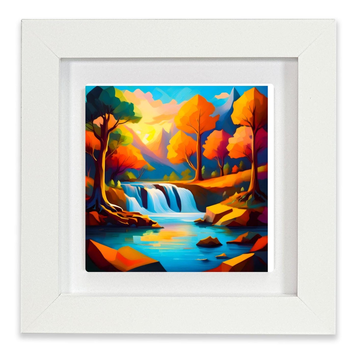 Modern Waterfall WF3, Ceramic Art, Highly Detailed Wall Art, Vivid Colours, Unique Gift Idea, Ready To Hang, A Gift For A Lifetime..