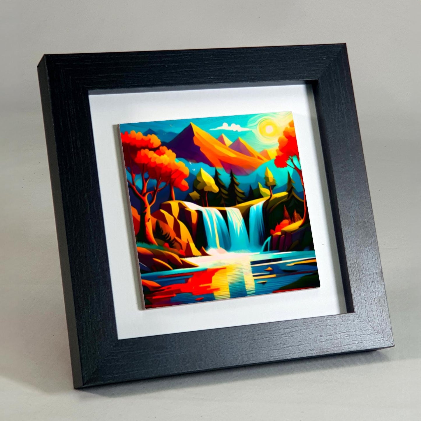 Modern Waterfall WF2, Ceramic Art, Highly Detailed Wall Art, Vivid Colours, Unique Gift Idea, Ready To Hang, A Gift For A Lifetime..