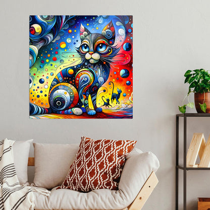 Abstract Cat 4, Printed On Gloss Aluminium To Enhance Colour And Detail, A Unique Gift That Will Lasts Forever...