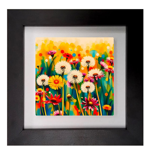 Wildflowers No.1, Ceramic Artwork, Framed In Black Or White, Unique Gift Idea, Ready To Hang Or Freestanding...