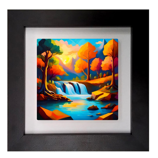 Modern Waterfall WF3, Ceramic Art, Highly Detailed Wall Art, Vivid Colours, Unique Gift Idea, Ready To Hang, A Gift For A Lifetime..