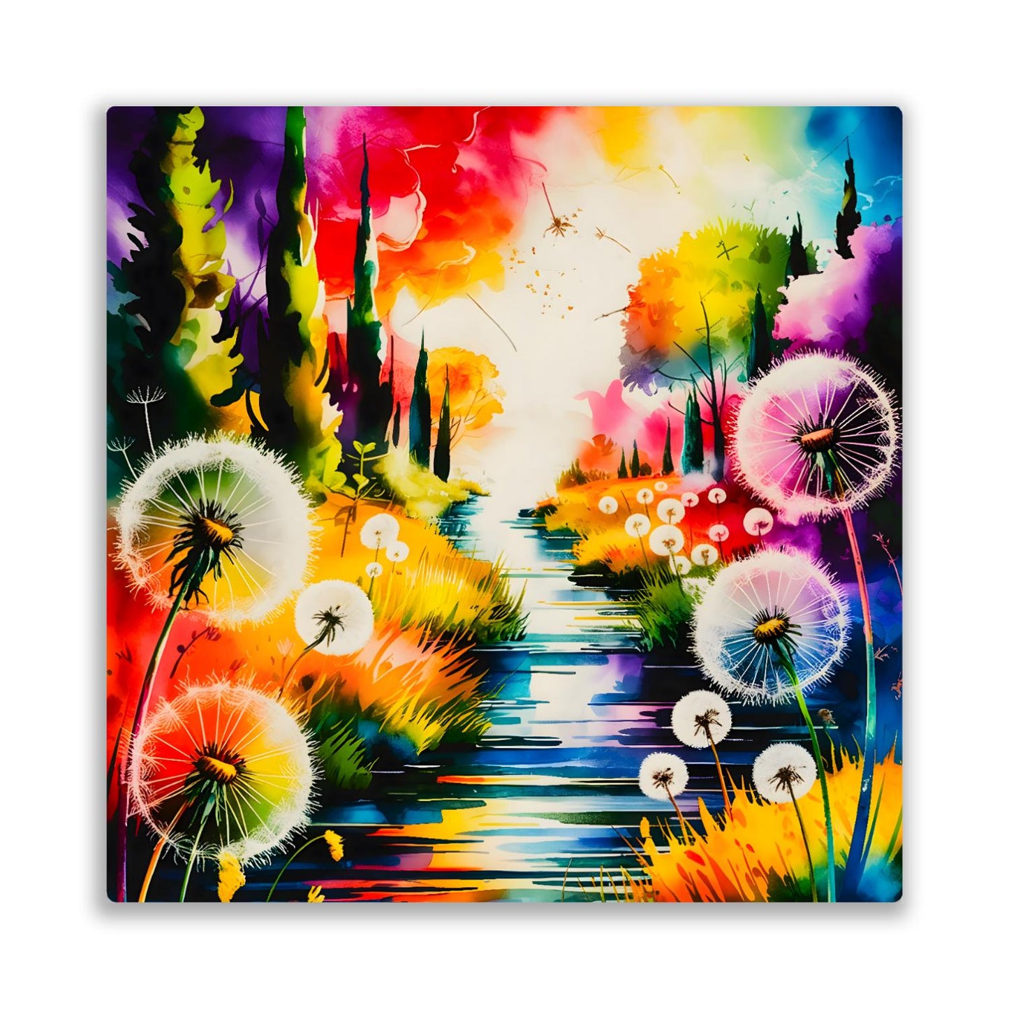 Dandelion No.D2, Print On Steel, unique Image, vivid colours, highly detailed, Unique Wall Art, Art Is A gift For A Lifetime