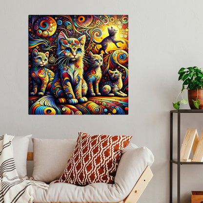 Abstract Cat 2, Printed On Gloss Aluminium To Enhance Colour And Detail, A Unique Gift That Will Lasts Forever...