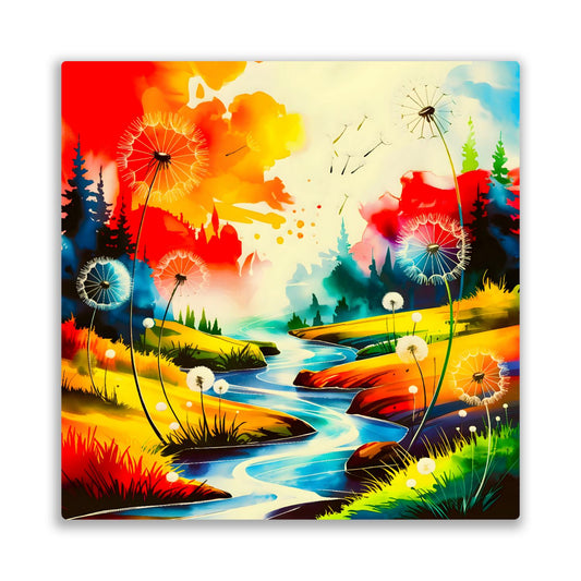Dandelion No.D3, Printed On Steel, Unique Image, Vivid Colours, Highly Detailed, Unique Wall Art, Art Is A gift For A Lifetime