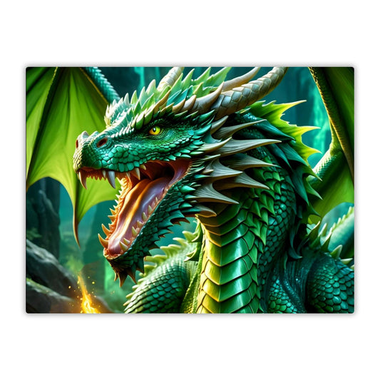 Green Dragon, Printed On Gloss Aluminium To Enhance Colours And Detail, Unique Wall Print, A Gift For A Lifetime...