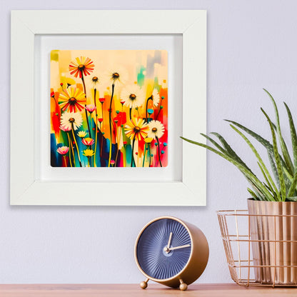 Wildflowers No.W2, Ceramic Artwork, Framed In Black Or White, Unique Gift Idea, Ready To Hang Or Freestanding...