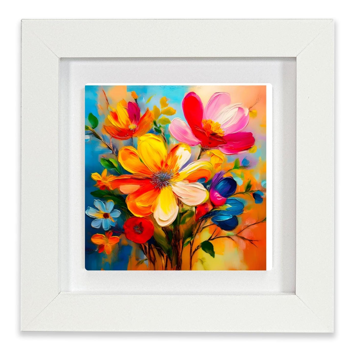 A Touch Of Colour 1, Ceramic Artwork, Framed In Black Or White, Unique Gift Idea, Ready To Hang Or Freestanding...