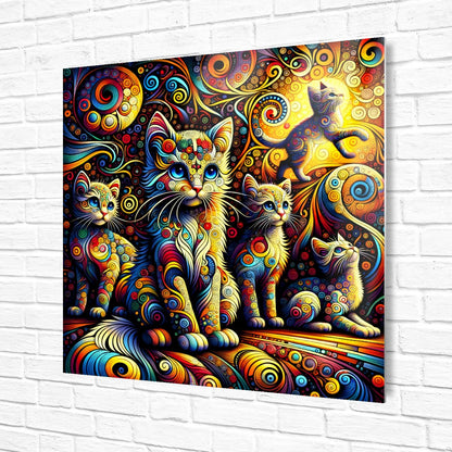 Abstract Cat 2, Printed On Gloss Aluminium To Enhance Colour And Detail, A Unique Gift That Will Lasts Forever...