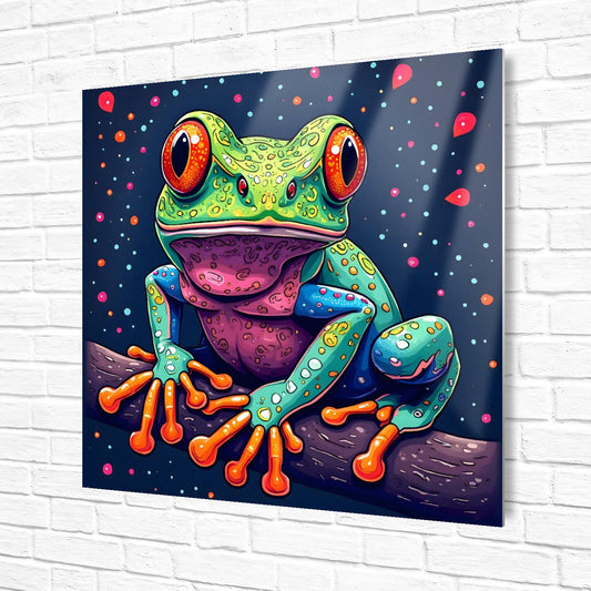 Frog Print No.7, Printed On Metal, Unique Image, High Quality, Vivid Colours, Perfect Gift, Unique Wall Art, Art Is A Gift For A Lifetime