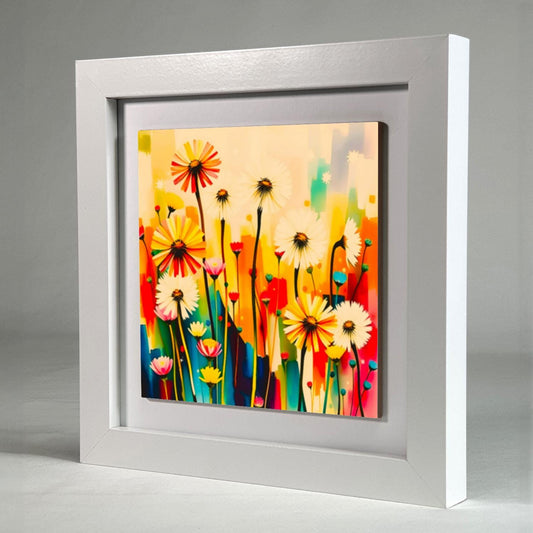 Wildflowers No.W2, Ceramic Artwork, Framed In Black Or White, Unique Gift Idea, Ready To Hang Or Freestanding...