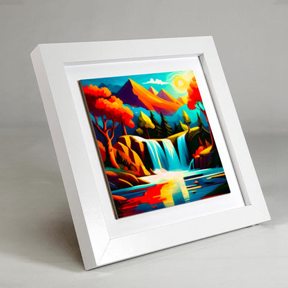 Abstract Waterfall WF2, Ceramic Art, Highly Detailed Wall Art, Vivid Colours, Unique Gift Idea, Ready To Hang, A Gift For A Lifetime..
