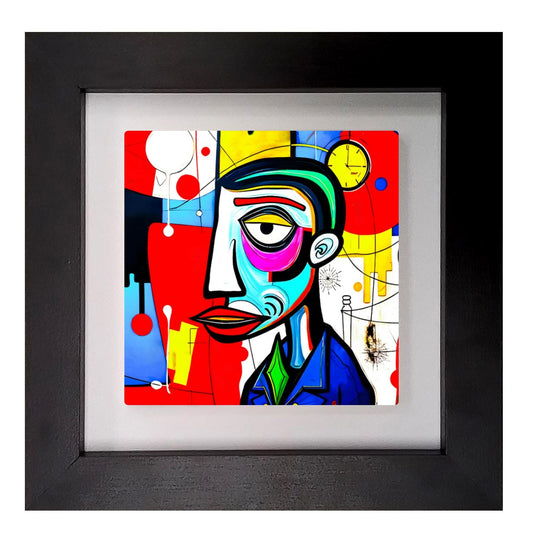 Abstract Man 4, Ceramic Artwork, Framed In Black Or White, Unique Gift Idea, Ready To Hang Or Freestanding...