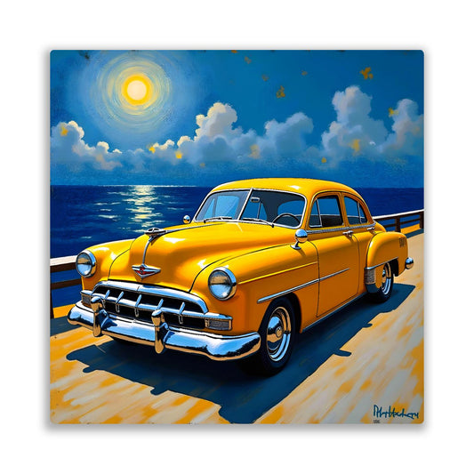 Motor Car No.C6, Printed On Steel, Unique Image, Original Print, Highly Detailed, Vibrant Colours, A Gift That Lasts Forever.