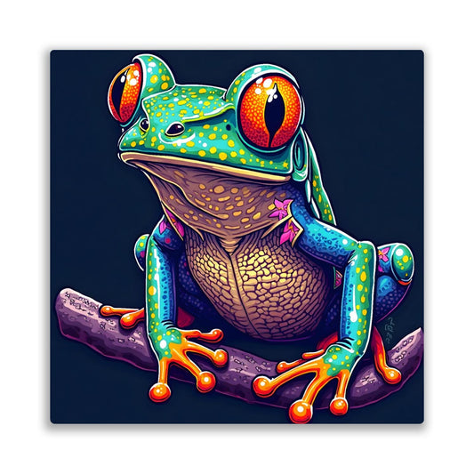 Frog Print No.6, Printed On Steel, Unique Image, Great Depth Of Field, Vivid Colours, Ready To Hang, Unique Art, Art A Gift For A Lifetime