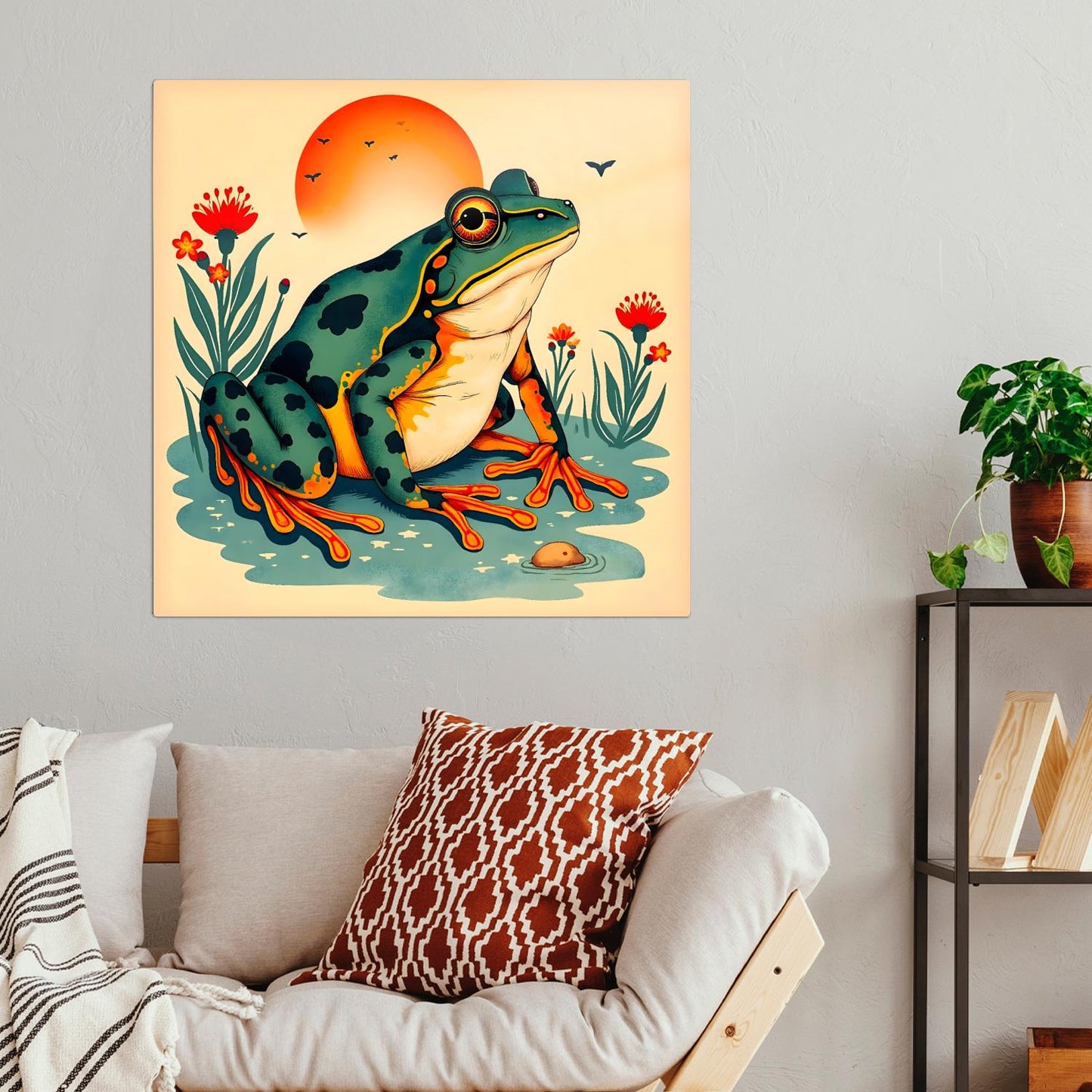 Frog Print No.F3, Printed On Steel, Unique Image, Perfect Gift, High Quality, Vivid Colours, Unique Wall Art, Art Is A Gift For A Lifetime.