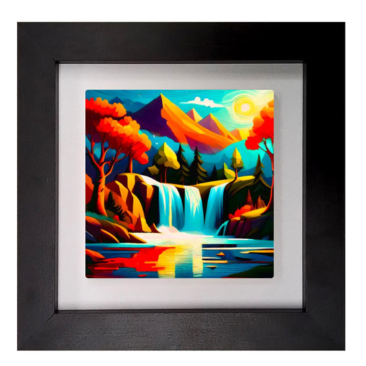 Modern Waterfall WF2, Ceramic Art, Highly Detailed Wall Art, Vivid Colours, Unique Gift Idea, Ready To Hang, A Gift For A Lifetime..