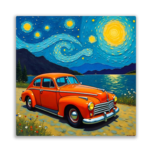 Motor Car No.C4, Printed On Steel, Unique Image, Original Print, Highly Detailed, Vibrant Colours, A Gift That Lasts Forever