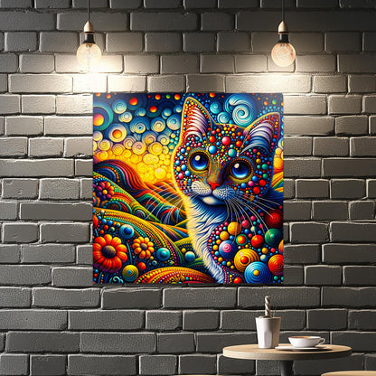 Abstract Cat 3, Printed On Gloss Aluminium To Enhance Colour And Detail, A Unique Gift That Will Lasts Forever...