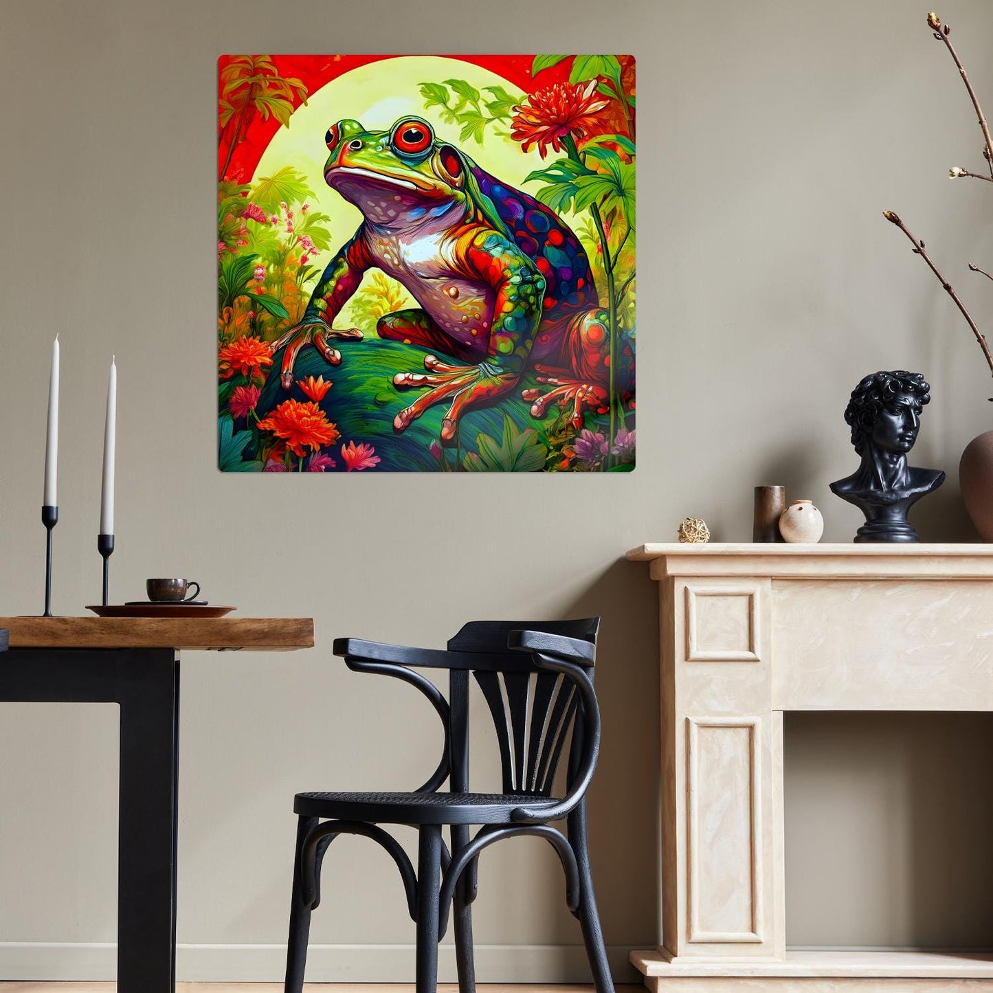 Frog Print No.F2, Printed On Steel, Unique Image, Perfect Gift, Unique Wall Art, Vivid Colours,Art Is A Gift For A Lifetime