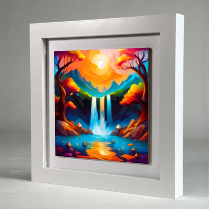 Modern Waterfall WF4, Ceramic Art, Highly Detailed Wall Art, Vivid Colours, Unique Gift Idea, Ready To Hang, A Gift For A Lifetime...