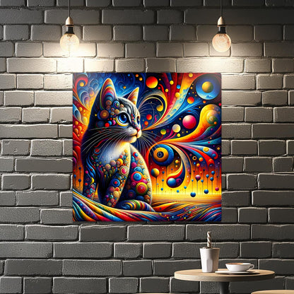 Abstract Cat 1, Printed On Gloss Aluminium To Enhance Colour And Detail, A Unique Gift Idea...