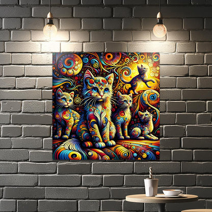 Abstract Cat 2, Printed On Gloss Aluminium To Enhance Colour And Detail, A Unique Gift That Will Lasts Forever...